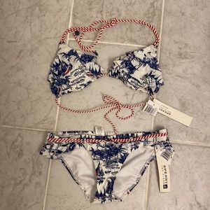 NWT⚓️Sperry top-sider nautical large bikini top and medium bottom size large